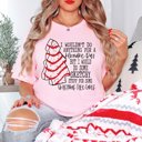 2X Pink Sketchy Stuff Christmas Tree Cakes Bella Graphic Tee