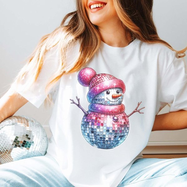 Snowman Disco Bella Graphic Tee