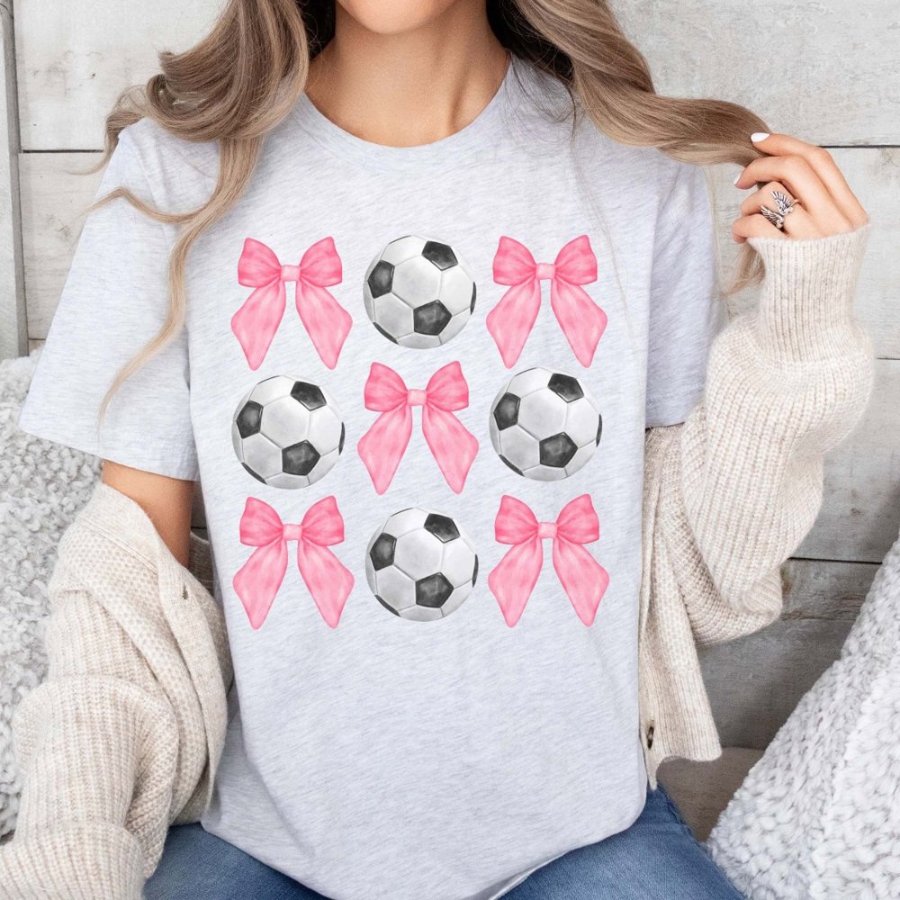 Soccer And Bows Collage Tee