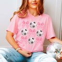 2X Pink Soccer And Bows Collage Tee