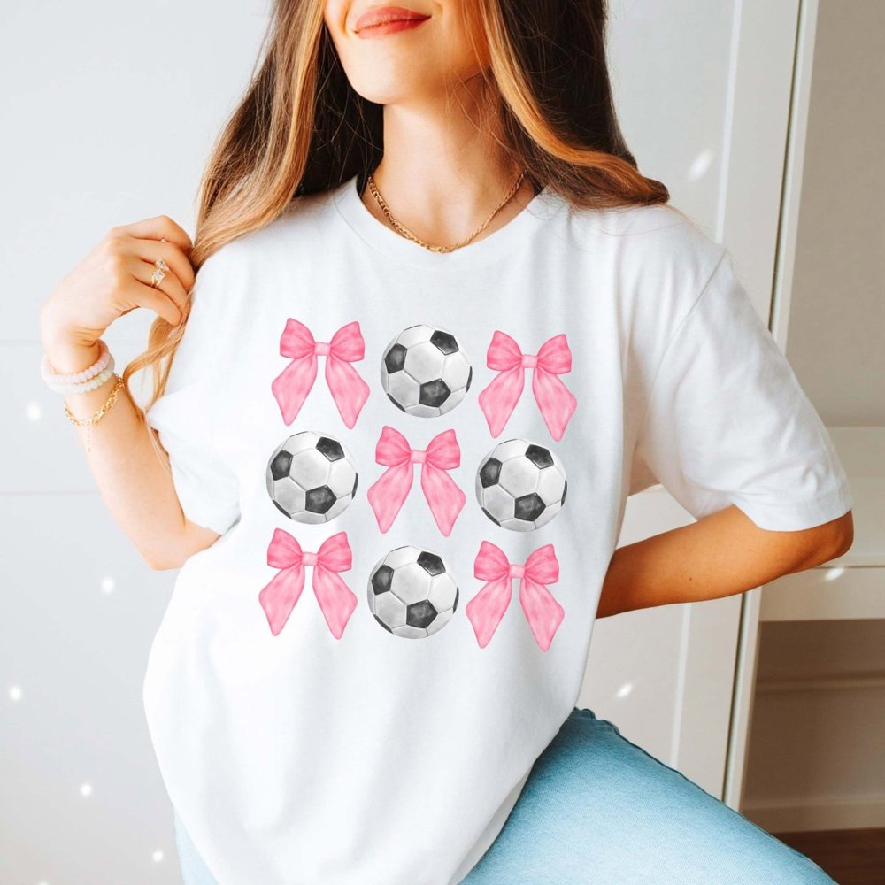 Soccer And Bows Collage Tee