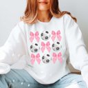 2X White Soccer And Bows Collage Sweatshirt