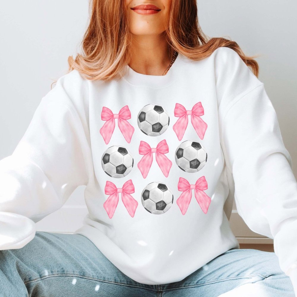 Soccer And Bows Collage Sweatshirt