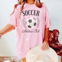 Large Pink Soccer Athletic Club Comfort Color Tee