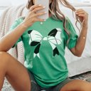 2X Heather Kelly Soccer Large Bow Tee