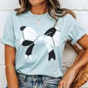 2X Heather Light Blue Soccer Large Bow Tee