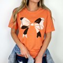 2X Heather Orange Soccer Large Bow Tee