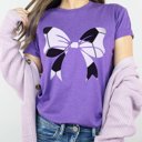 2X Heather Purple Soccer Large Bow Tee