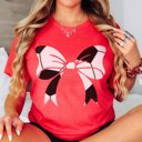 2X Heather Red Soccer Large Bow Tee