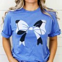 2X Heather Royal Soccer Large Bow Tee