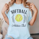 Large Chambray Softball Athletic Club Comfort Color Tee