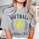 Large Grey Softball Athletic Club Comfort Color Tee