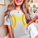 2X Athletic Grey Softball Large Bow Tee