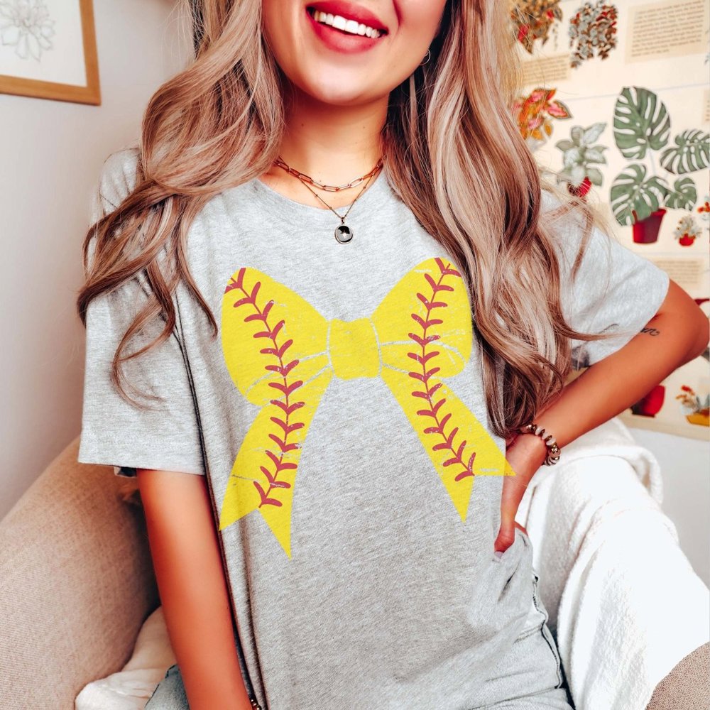 Softball Large Bow Tee