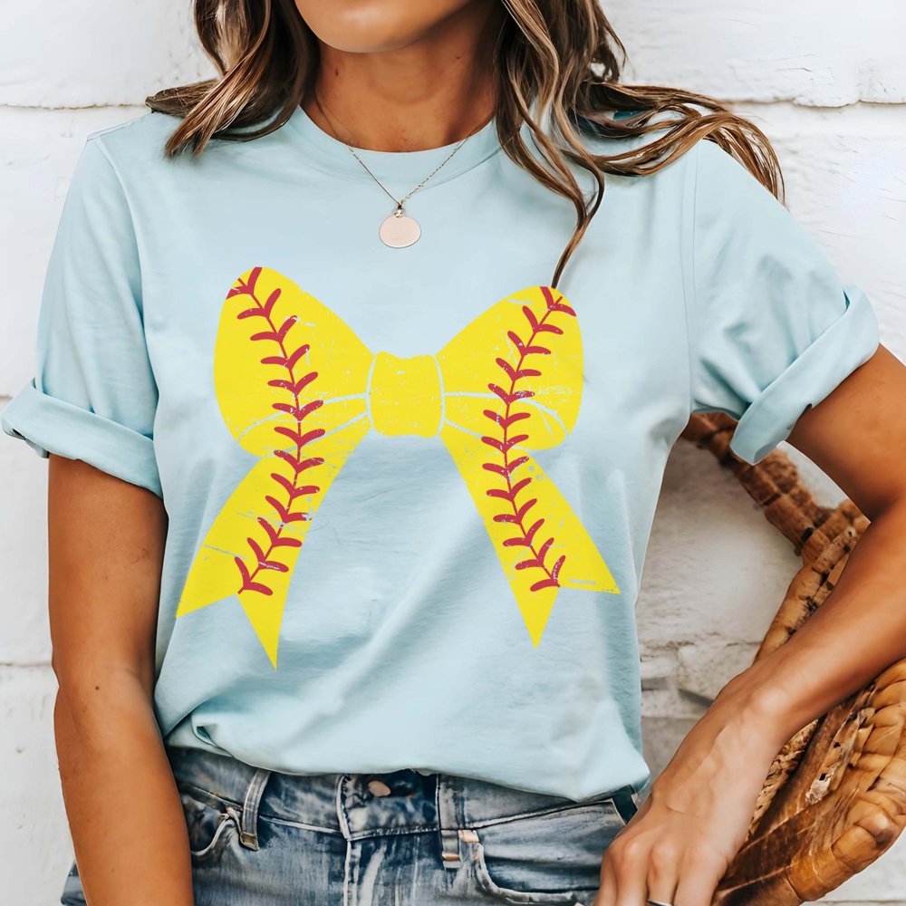 Softball Large Bow Tee