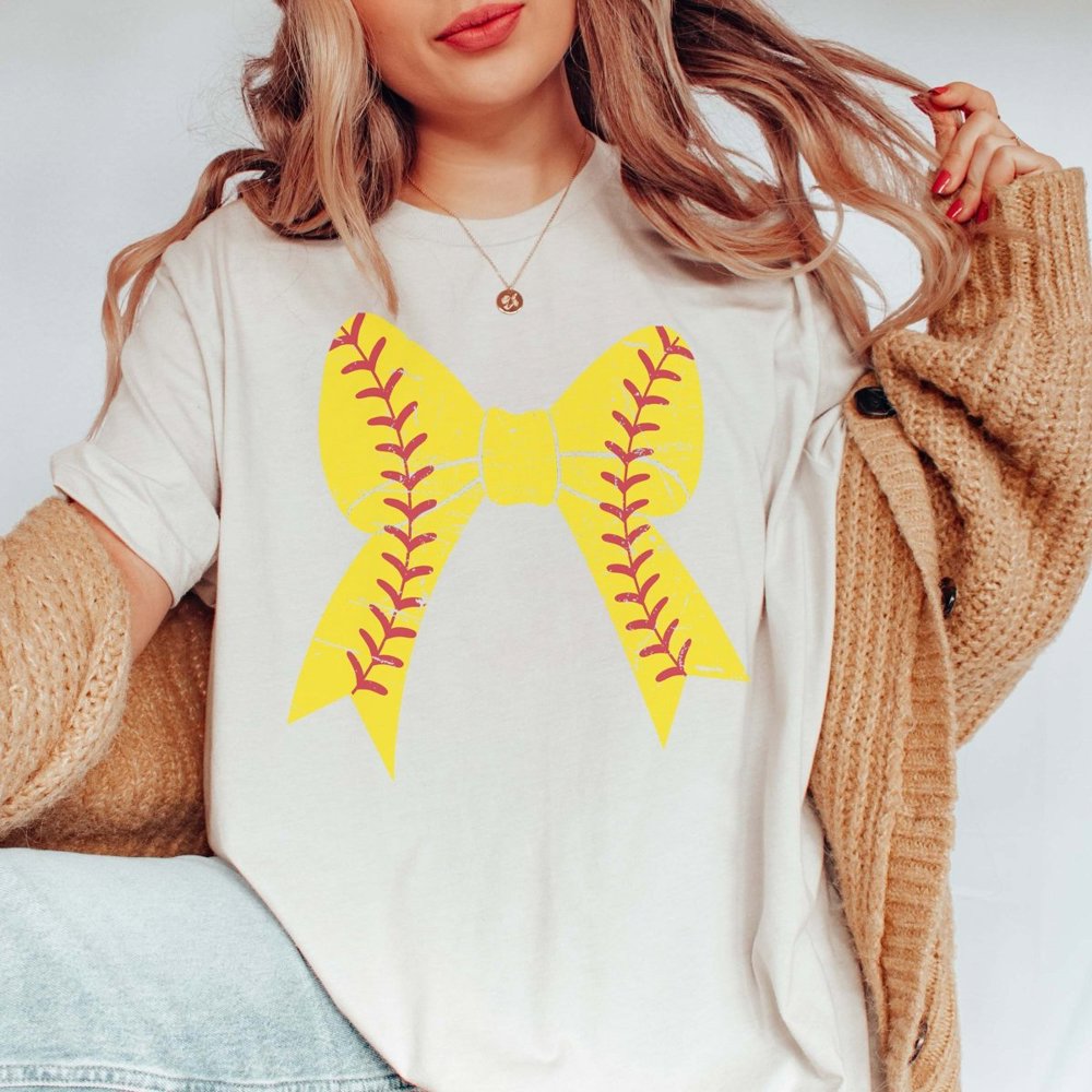 Softball Large Bow Tee