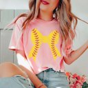 2X Pink Softball Large Bow Tee