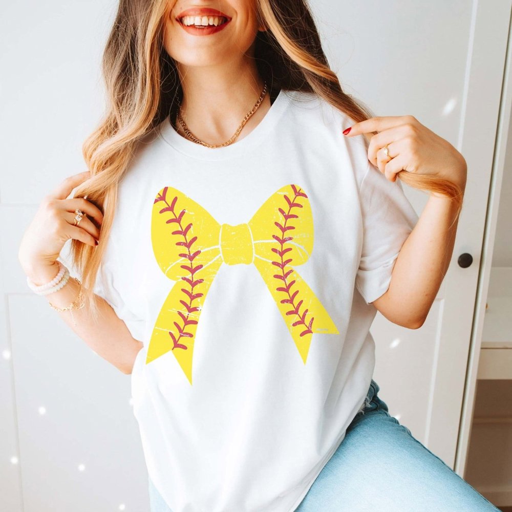 Softball Large Bow Tee