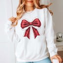  Sparkly Santa Bow Graphic Sweatshirt