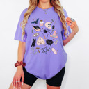 2X Violet Spooky Season | Cold Brew Witch | Halloween Skeleton & Ghost Tees | Comfort Colors