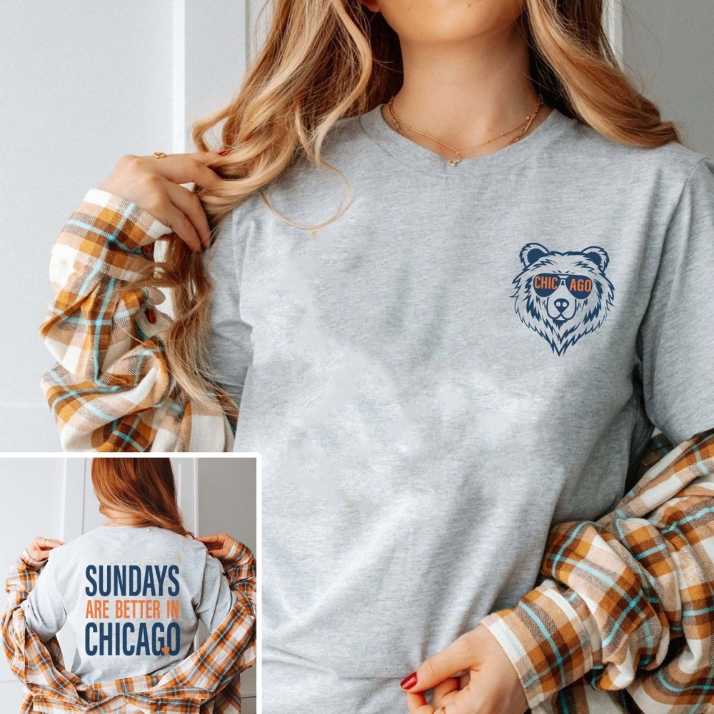 Sundays Are Better In Chicago Bella Graphic Tee With Front And Back Design