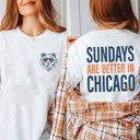 2X White Sundays Are Better In Chicago Bella Graphic Tee With Front And Back Design