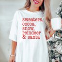 Large White Sweaters Cocoa Snow List Red Comfort Colors Tee