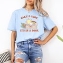 2X Heather Baby  Blue Take a Look It's in a Book Bella Graphic Tee