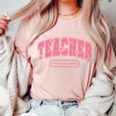 2X Peach Teacher Floral - Teach Love Inspire Bella Tee