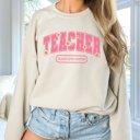  Teacher Floral Crew Sweatshirt