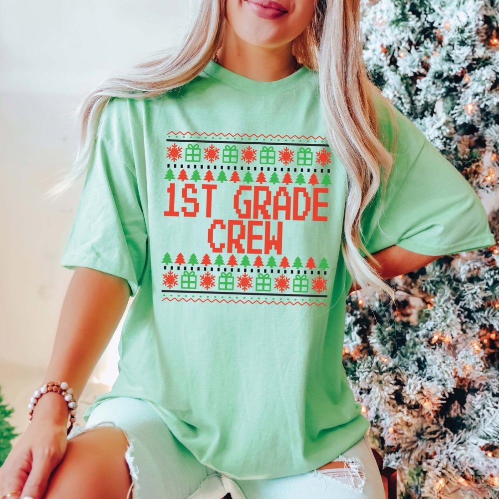 Teacher Ugly Sweater Christmas  Bella Graphic Tee