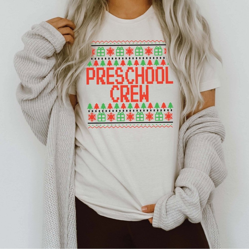 Teacher Ugly Sweater Christmas  Bella Graphic Tee