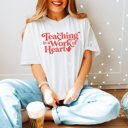 2X White Teaching is a Work of Heart Bella Graphic Tee