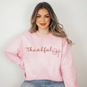 2X Pink Thankful Cross Crew Sweatshirt