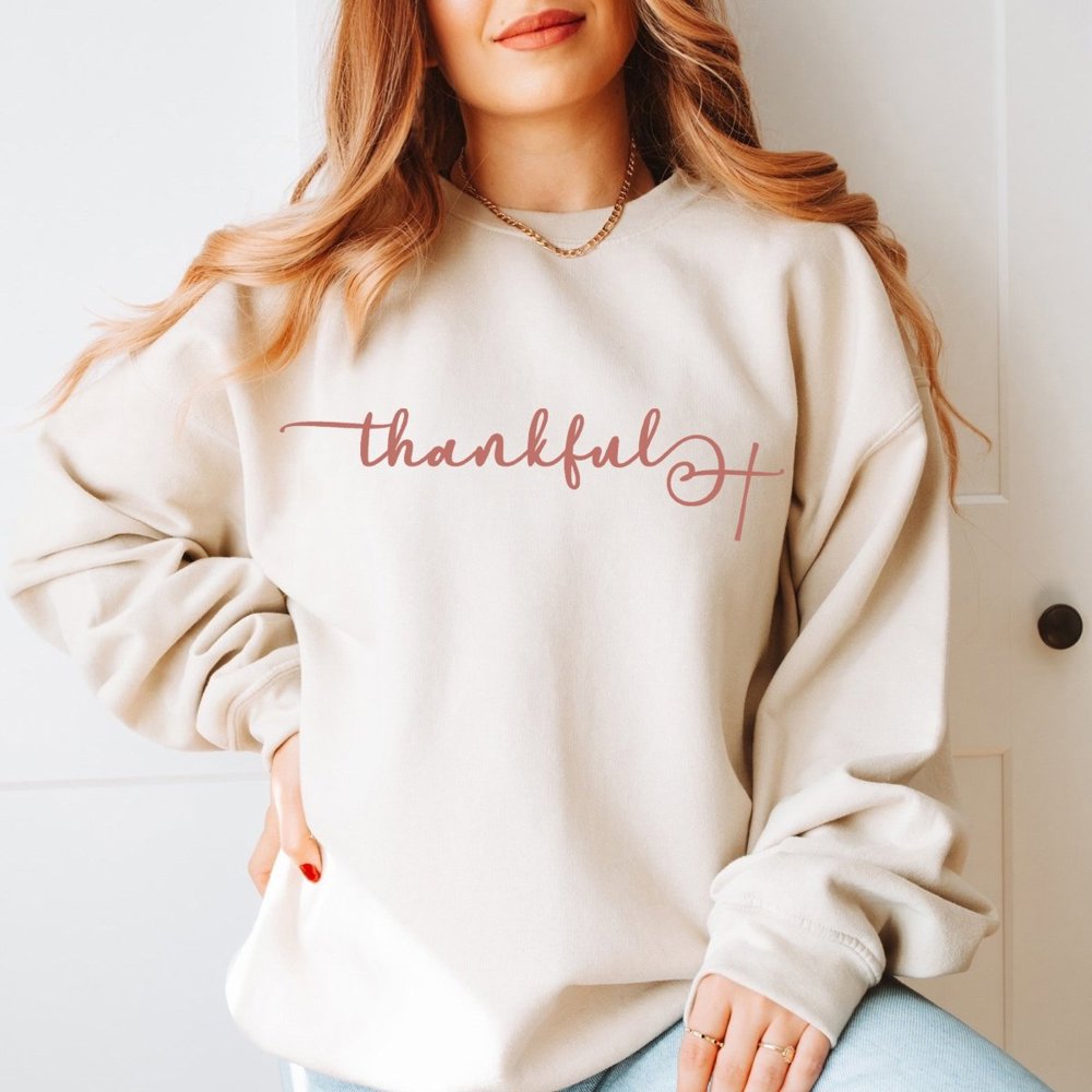 Thankful Cross Crew Sweatshirt