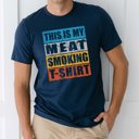 Large Navy This is My Meat Smoking Graphic Tee