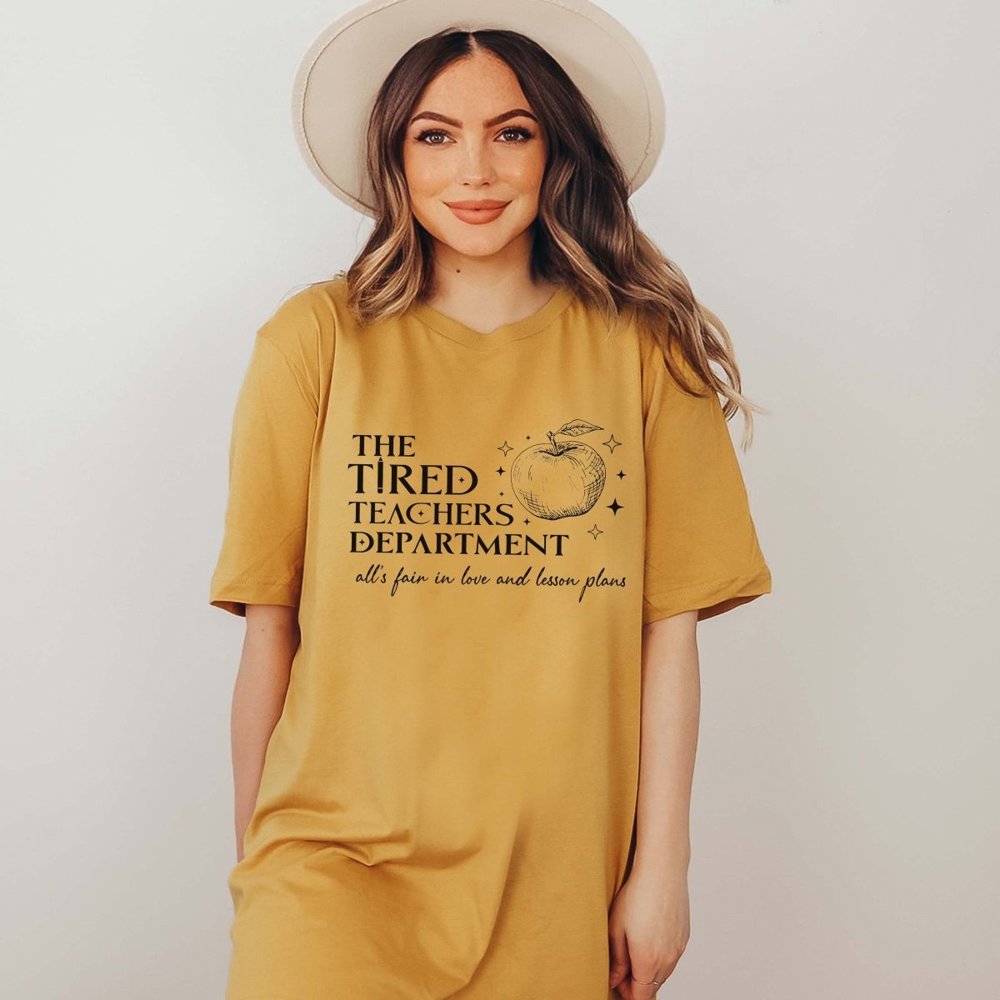 Tired Teachers Department Bella Graphic Tee