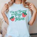 2X Chambray Tis So Sweet To Trust In Jesus Comfort Color Tee