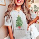 XL Athletic Grey Tis The Season Bows Bella Canvas Tees – Merry & Bright Christmas Graphic Tees for Women