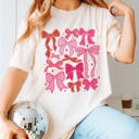 Large Ivory Valentine Bow Collage Comfort Color Tee