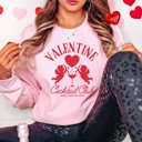 Large Pink Valentine Cocktail Club Crew Sweatshirt