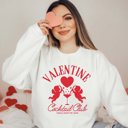 2X White Valentine Cocktail Club Crew Sweatshirt