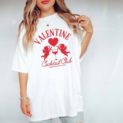 Valentine Cocktail Club Comfort Color Graphic Tee