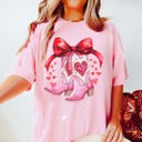 Large Blossom Valentine Cowgirl Boots Comfort Color Tee