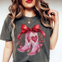 Small Pepper Valentine Cowgirl Boots Comfort Color Tee