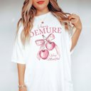 2X White Very Demure Cherries Comfort Color Graphic Tee