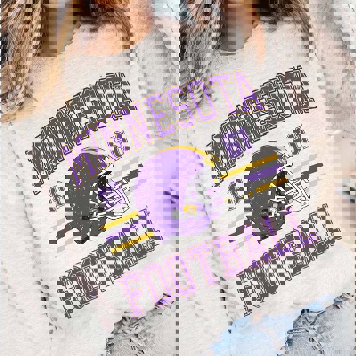Vintage Football Teams Graphic Crew Sweatshirt | Custom City & Mascot Retro Game Day
