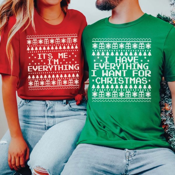 Couple It's Me....I'm Everything Ugly Sweater Bella Graphic Tee