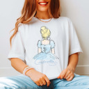 Small White Whimsical Watercolor Princess Tees – Castle & Magical Vacation Bella Graphic Tees