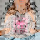 Small Natural We Wear Pink Bow With Stars Bella Graphic Tee